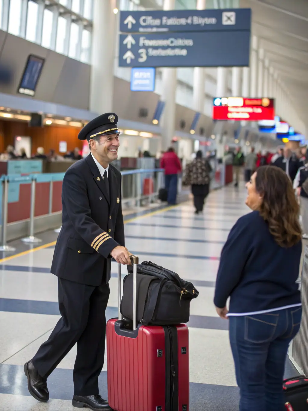 A friendly OliOli Service Group driver assisting a customer with their luggage at the airport. The driver is smiling and helpful, highlighting the company's commitment to customer service.
