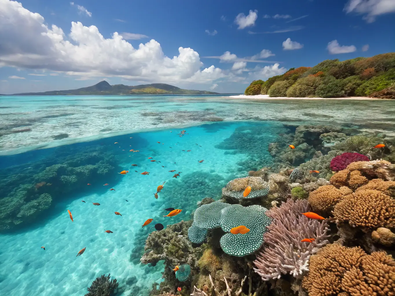 A stunning image of the Great Barrier Reef in Australia, teeming with colorful marine life, representing adventure and natural beauty.